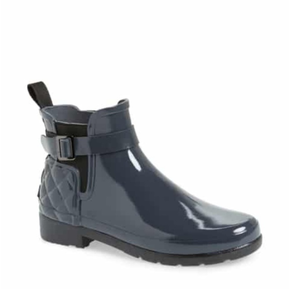 Hunter Refined Quilted Gloss Chelsea Boots